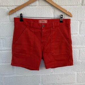 ba&sh Cotton Vibrant Red Jean Cargo Shorts sz 0